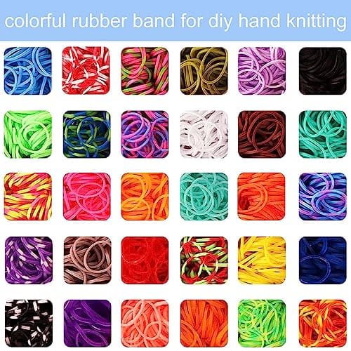 Nutabevr 2500 Élastique Bracelet Kit,40 élastiques plastique grille 32 couleurs Loom Bands avec Boîte,Accessoires pour faire des bracelets Jouets caoutchouc pour colliers pour enfants et bricolage