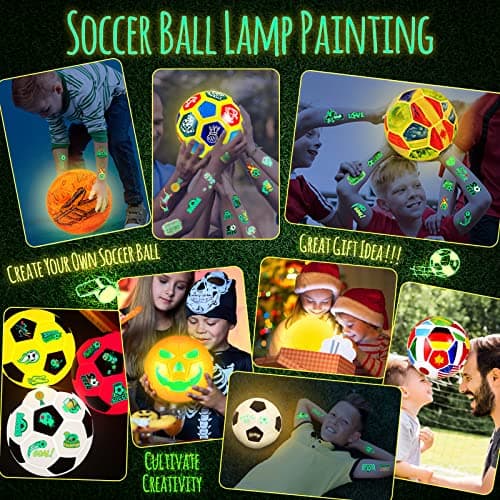 DIY-LAOESE Kit de Peinture Football Veilleuse 3D Lampe, Cadeau d'anniversaire pour Fan de Foot, Loisir Créatif pour Enfant, Garcon Cadeau Fille 3 4 5 6 7 8 9 10 11 12 Ans