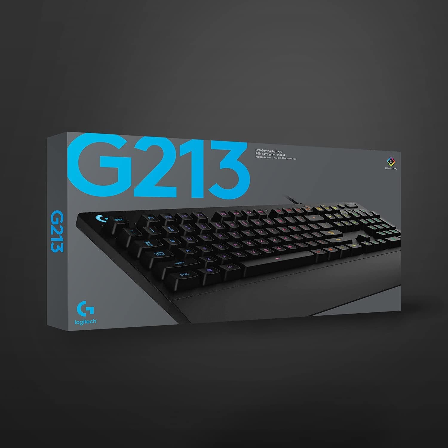 Logitech G213 Prodigy, Clavier Gamer, Eclairage RGB LIGHTSYNC | Résistant aux Éclaboussures, Personnalisable, Commandes Multimédia Dédiées, Français AZERTY - Noir
