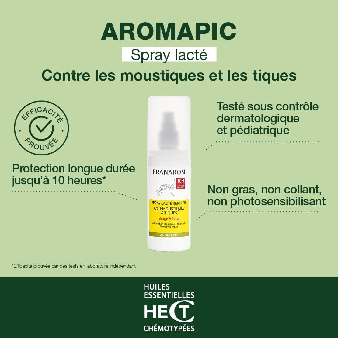 Pranarôm Aromapic Spray Lacté Répulsif Bio 100 ml