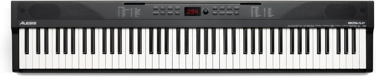 Alesis Recital Play Clavier Piano 88 Touches | Portable, 480 Sons, Modes Split/Layer, Cours Inclus, pour Débutants