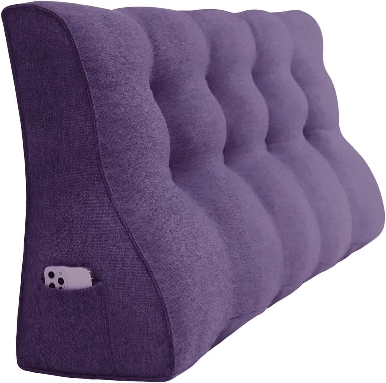 Coussins Triangulaires Gros Coussin Dossier Canapé Oreiller de Lecture Les Gros Coussin de Canapé Coussin Tete de Lit A Une Variété D'utilisations Violet 120 CM