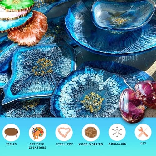 Icrystal Résine èpoxy – 0,75 Kg Resine Ultra Transparent - Pour la création de bijoux, River Table, créations artistiques, modélisme, Sans BPA - Assistance technique en Français
