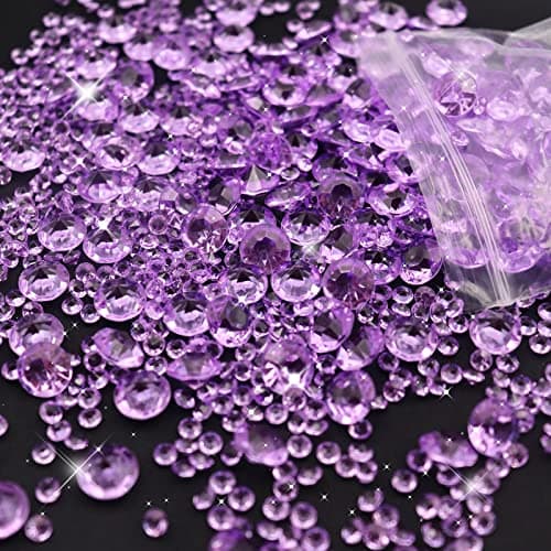 4200PCS Diamants Decoration de Table Violet Diamant Decoration Mariage Strass Acryliques Diamants en Acrylique pour Décoration Cristaux Acrylique Diamants pour Remplissage de Vase Diamants Décoratifs