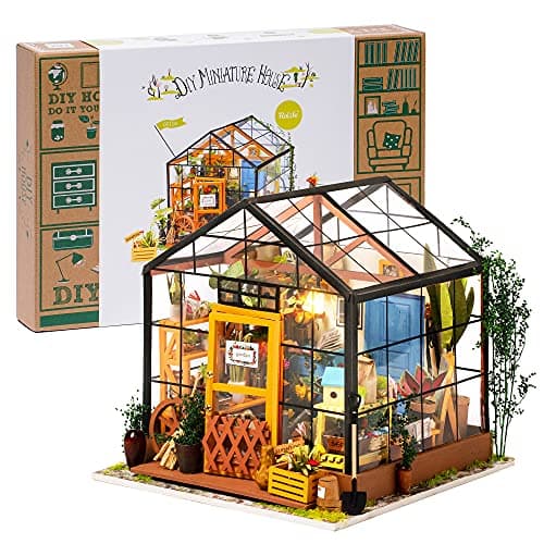 Rolife Maison Miniature à Construire Maquette en Bois Échelle 1:24 avec Lumière LED Bricolage Kit DIY Adulte Enfant Décoration de Maison de Poupée de Bibliothèque Puzzle 3D Diorama Idée Cadeau
