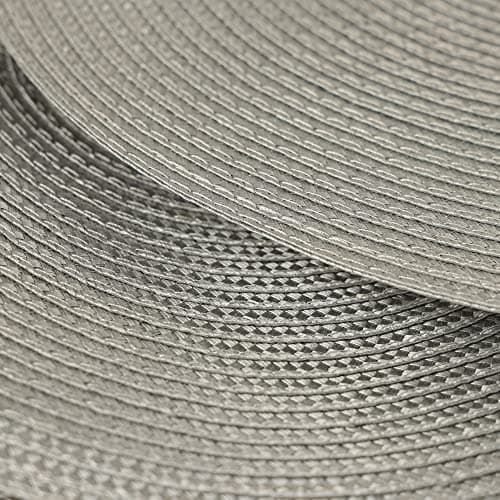 Set de Table Lot de 6,12.6 inch,Set de Table Rond Set de Table Plastique Polypropylène Lavables pour la Cuisine, la Table à Manger, Les fêtes, Les Mariages(Gris)