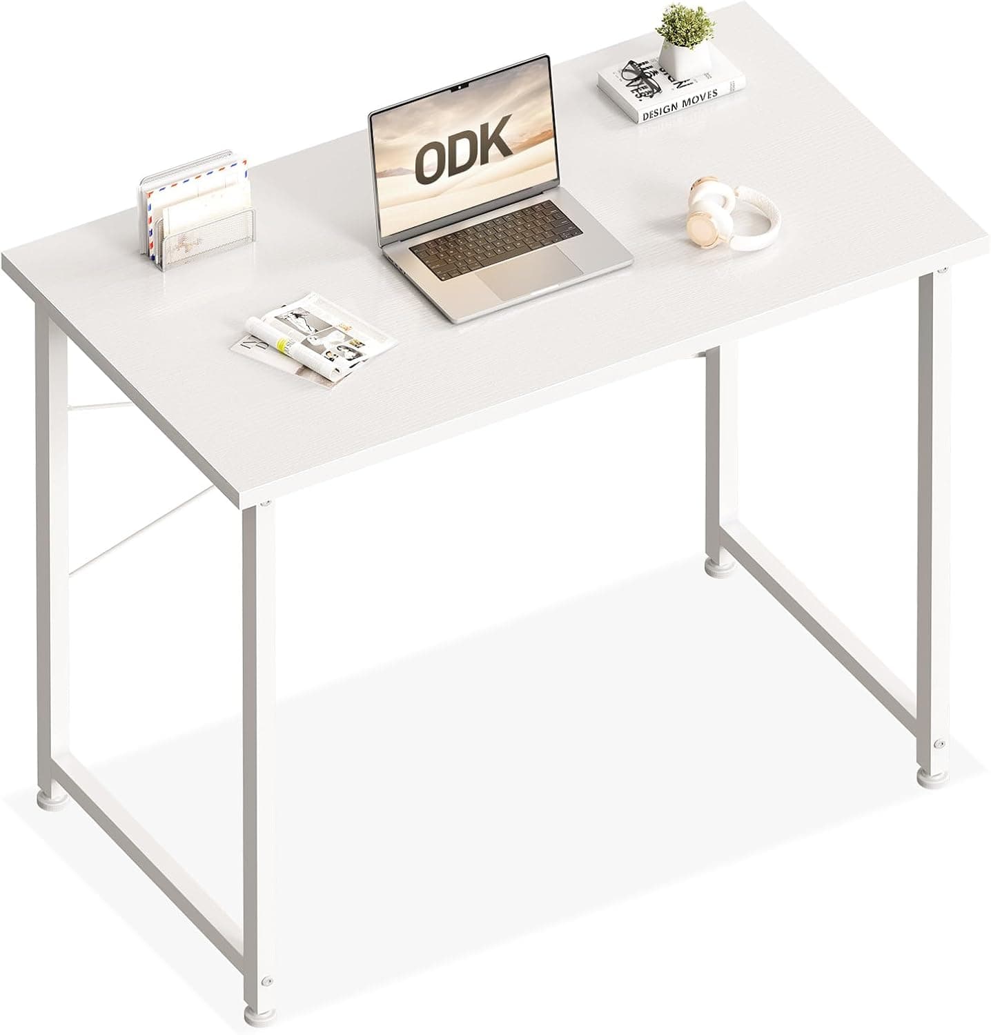 ODK Petit Bureau d'Ordinateur, 80 x 40 cm, Blanc