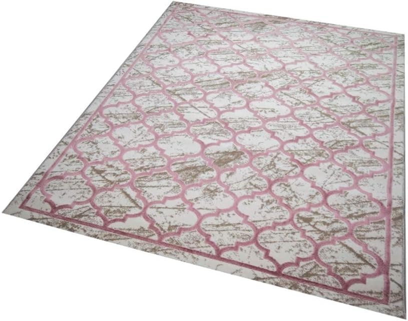 Tapis designer tapis moderne motif marocain en beige rose Größe 80 x 300 cm