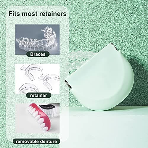 Etui Pour Appareils Dentaires,Trous d'échappement Boite de Protection pour Appareils Orthodontiques, Portable Appareils Dentaires Sportifs,Livré avec Cueilleur et Brosse de Nettoyage (bleu)