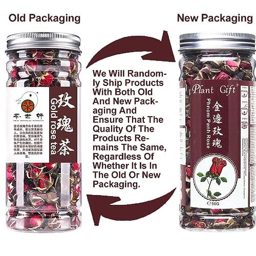 Plant Gift Rose Flower Tea 金边玫瑰 Thé de fleur rose (Phnom Penh Rose) Thé au début du thé Tea Naturel Bio Natural Thé de plantes, Soins de santé 50g / 1.76oz