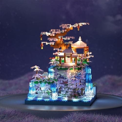 Le Pavillon du Palais de la Lune Architecture Maquette Jeu de Construction, 3000 Pièces Nano Micro Blocs de Construction Non Compatible avec Les Grandes Marques