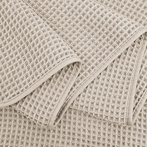 POLYTE Lot de 2 draps de Bain en Microfibre Non Pelucheux à séchage Rapide Beige 89 x 178 cm