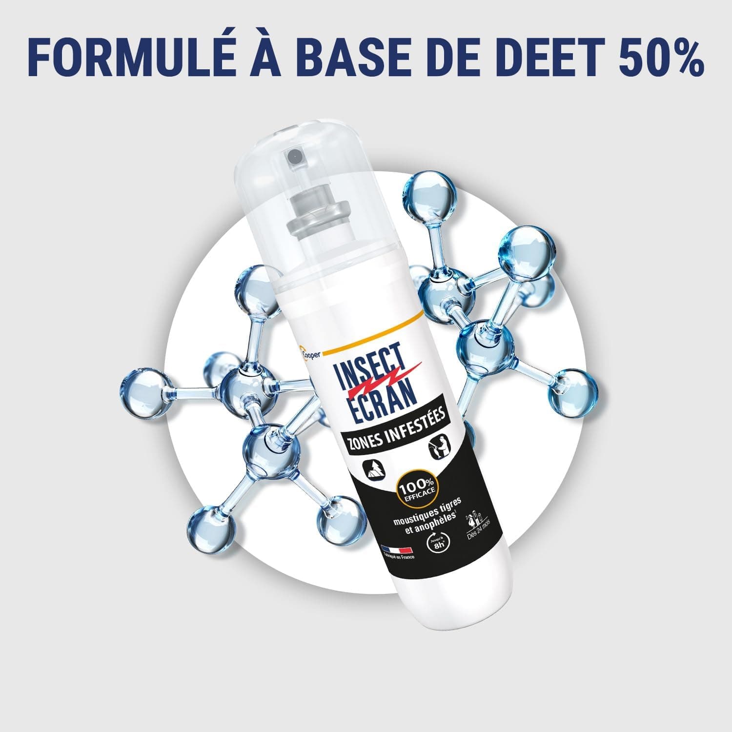 INSECT ECRAN - Spray Anti-Moustiques Répulsif Zones Infestées - 8H -3x100ml