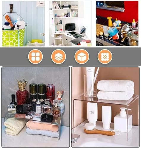 MerryNine présentoir en acrylique transparent , support multifonction en acrylique transparent pour cupcakes, cosmétiques, objets de collection (Forme du U)