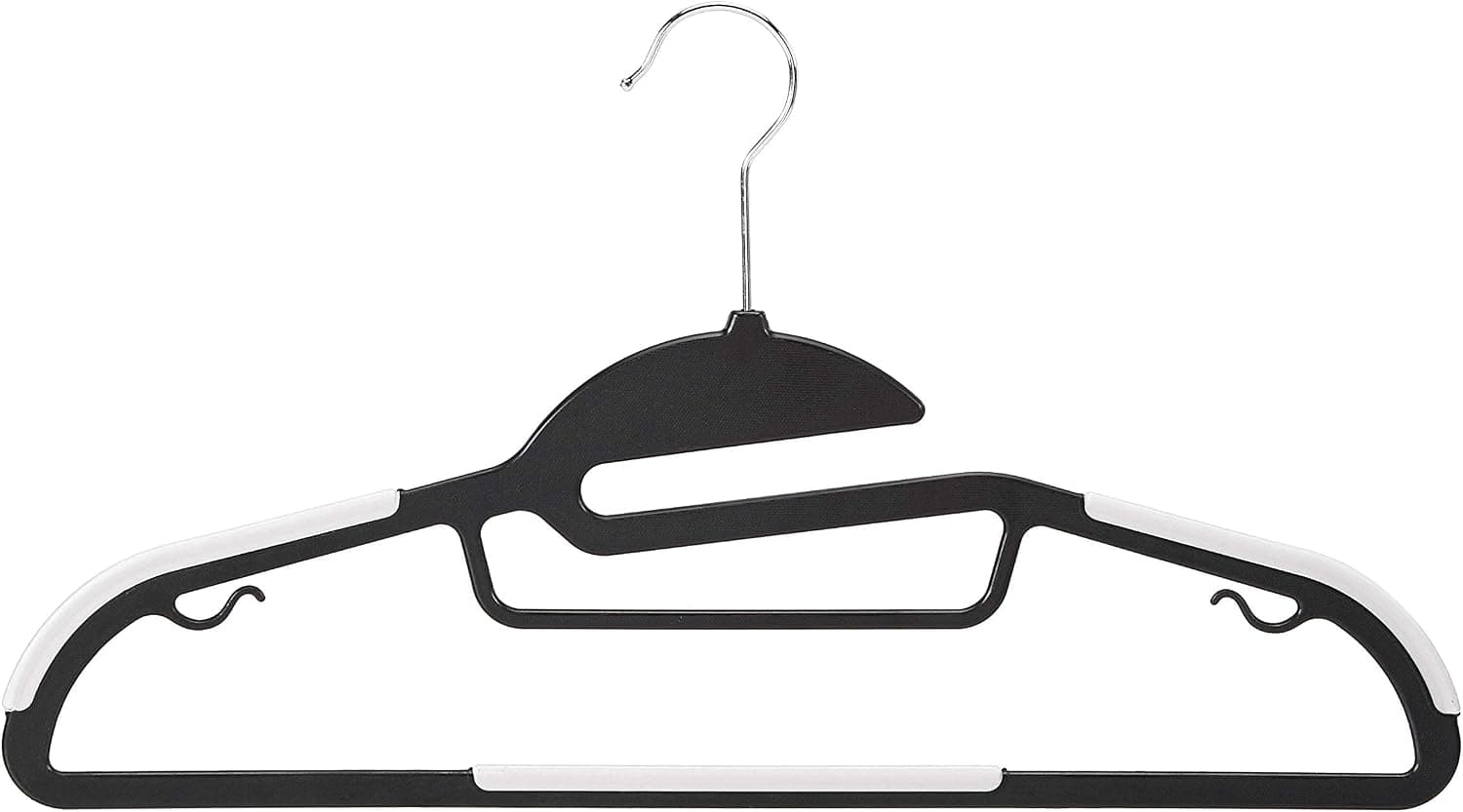 Amazon Basics Lot de 30 cintres en plastique ultra robustes antidérapants avec caoutchouc et barre horizontale Blanc, 30-pack