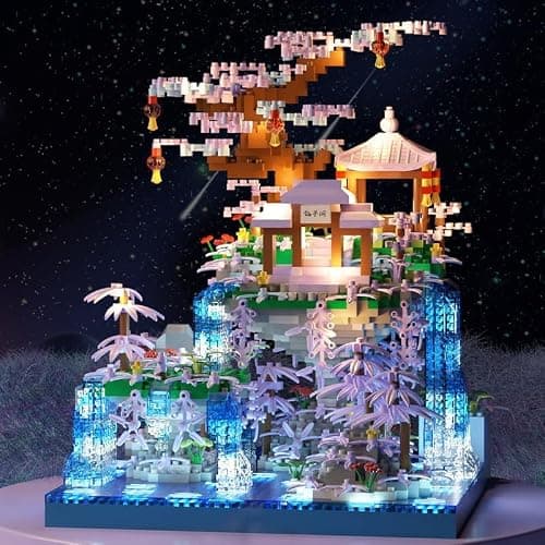 Le Pavillon du Palais de la Lune Architecture Maquette Jeu de Construction, 3000 Pièces Nano Micro Blocs de Construction Non Compatible avec Les Grandes Marques
