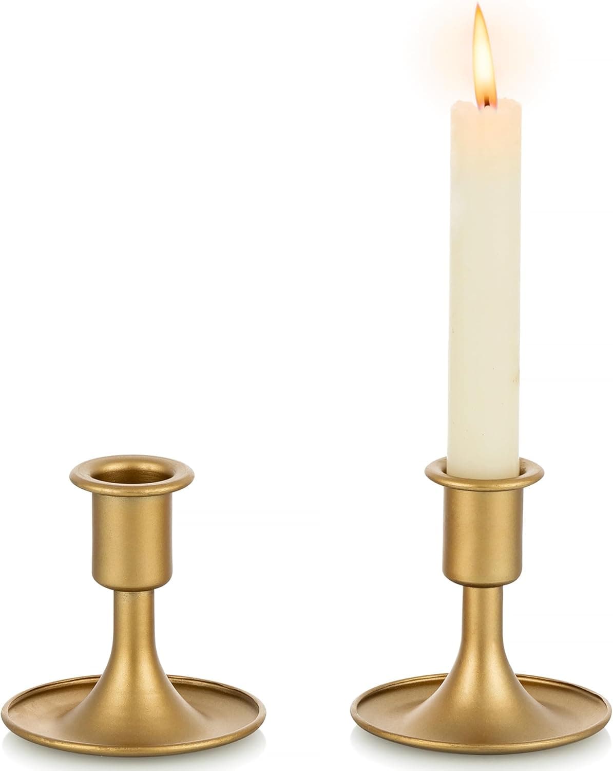 Porte-bougies coniques, Porte-bougies en or Romadedi pour chandelier de table, pour réception de mariage, décoration festive de cheminée de Noël ou décoration d'intérieur, lot de 2