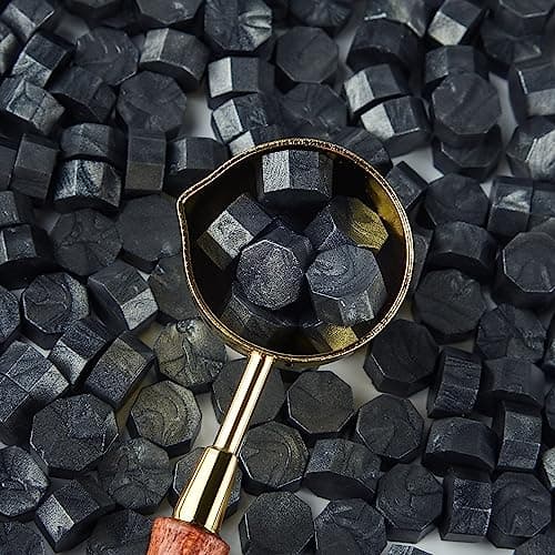 ASTARON 300 perles de cire pour cachet de cire, kit de cire octogonale avec 1 cuillère pour faire fondre la cire pour les invitations, les enveloppes, les paquets de vin et les emballages cadeaux