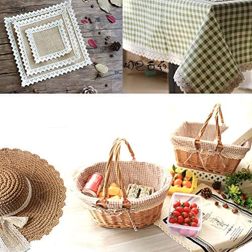 Dahi Ruban en dentelle beige en coton 2 cm Env. 26m