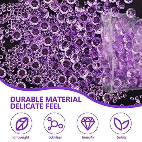 4200PCS Diamants Decoration de Table Violet Diamant Decoration Mariage Strass Acryliques Diamants en Acrylique pour Décoration Cristaux Acrylique Diamants pour Remplissage de Vase Diamants Décoratifs