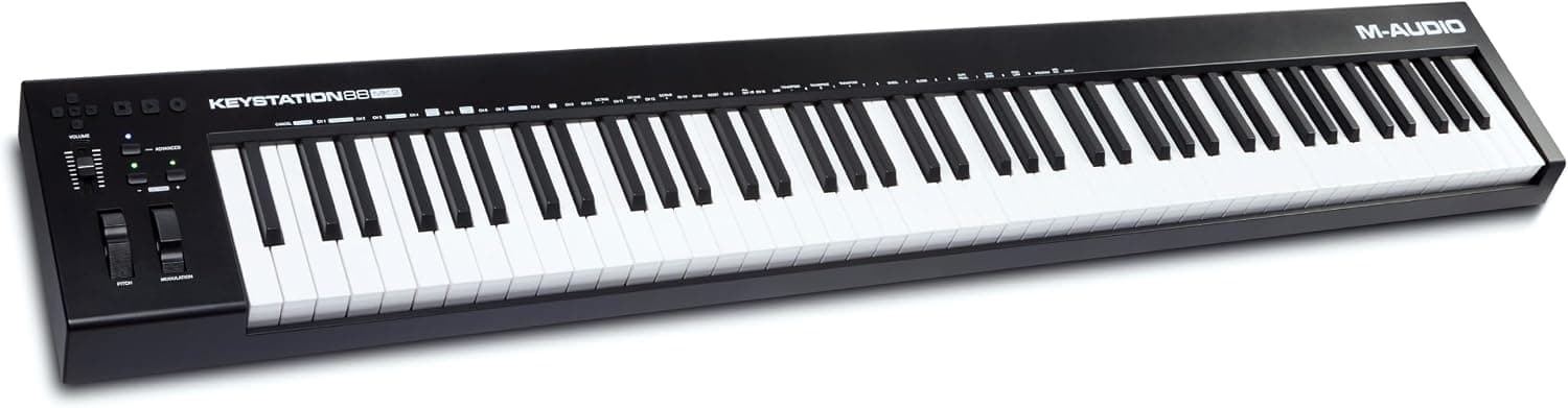 M-AUDIO Keystation 88 MK3 Controleur USB MIDI | Controleur 88 Touches Semi-Lestees pour Synthetiseurs Virtuels et Logiciel DAW d'Enregistrement Inclus