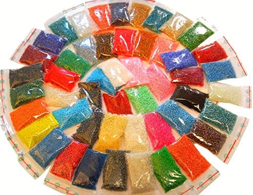 Perlin Lot de 34 000 perles de rocaille 2 mm 50 couleurs 11/0 perles de rocaille AM49