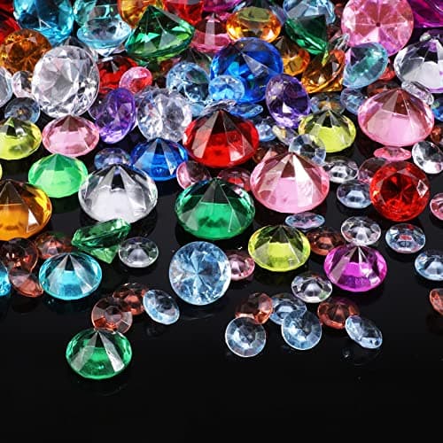 180 Cristaux Acrylique Diamants, 12mm,20mm,25mm Cristaux Decoratif Table Scatter Confetti Clair Pierres de Strass pour Pièce du Centre de Table Mariage Douche Nuptiale Décorations de Perles de Vase