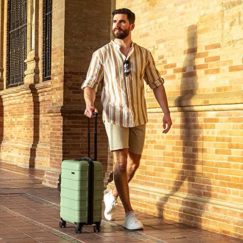 Cabin Max Valise à Main 55x35x25 cm, légère, Coque Rigide, Bagage à Main, avec 4 Roues, Serrure à 3 Chiffres (Bodo Grun, Air France, KLM), Bodo Grun, 55 x 35 x 25cm ...