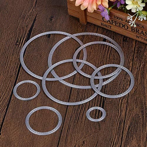 Aeromdale Cercle en métal de Coupe Dies Scrapbooking Bricolage Album de Cactus de Bricolage Découpage Carré Stencils Embossing Card Album Pochoirs Die Cuts Modèle de gaufrage Craft (Cercle)
