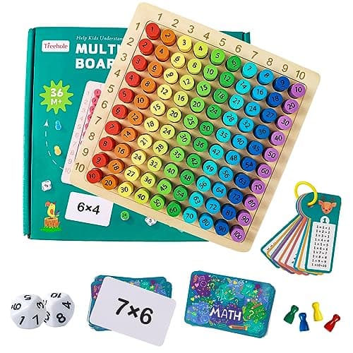 BGNXHYB Table de Multiplication en Bois, Tableau de Multiplication, Jeu de Multiplication, pour la Multiplication Jeu d'apprentissage des mathématiques, Cadeaux pour Enfants