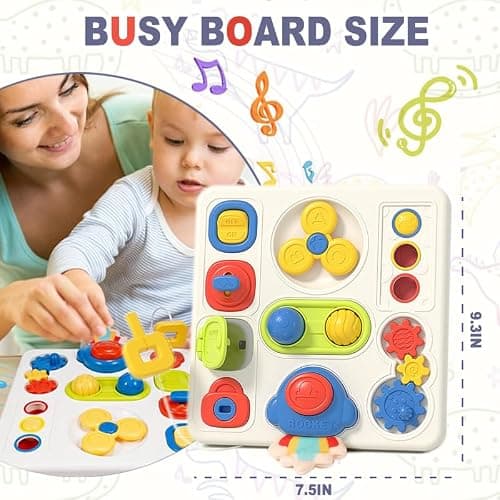 Dasnialer Jouet Montessori Busy Board âge 1 an,9 en 1 Enfants Activity Board Jouets,Sensory Learning Toys Jeux Jeu Montessori Jouet Enfant Bebe 1 2 3 Ans Cadeau Enfant