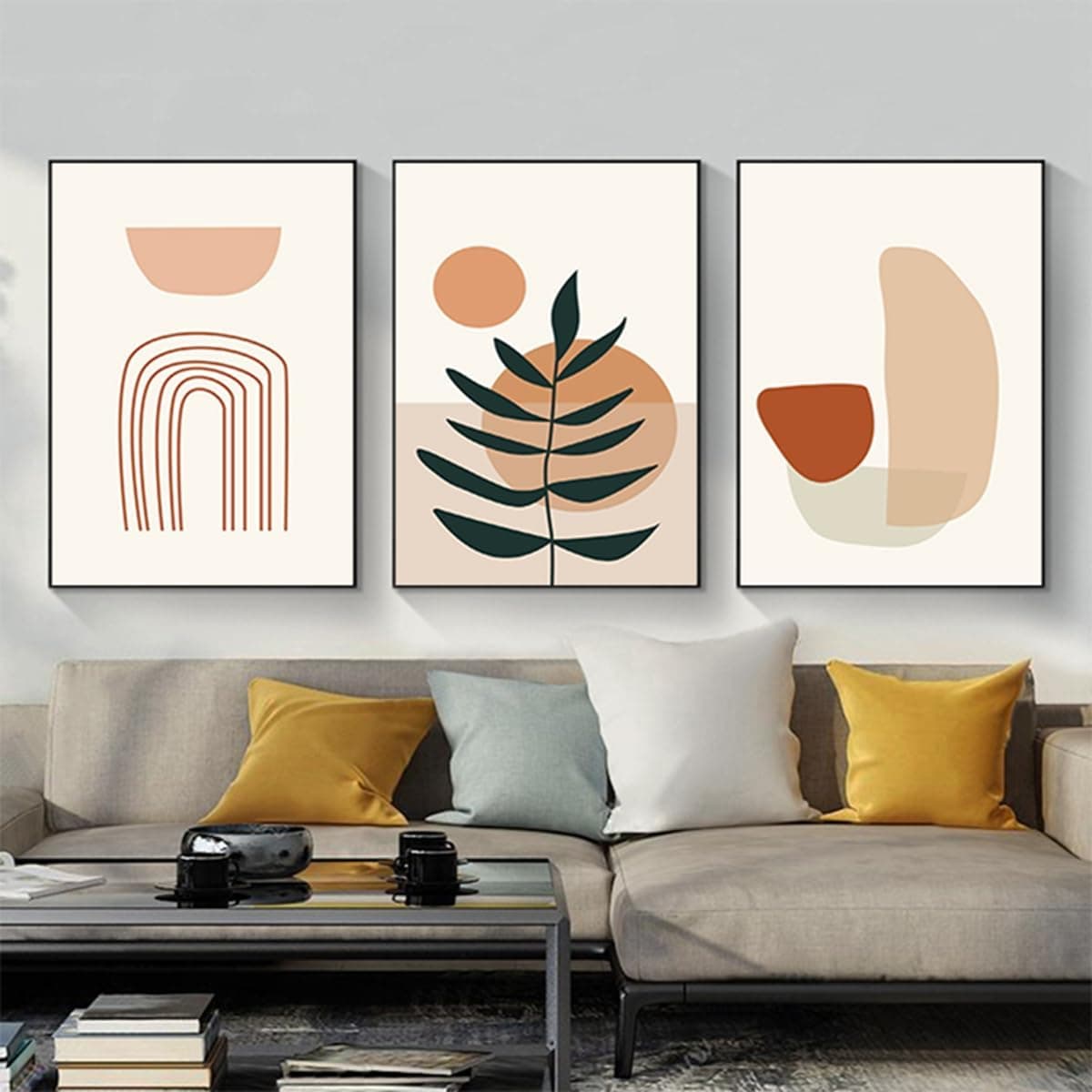 Lot de 3 posters muraux, imprimés de feuille botanique, modernes, abstraits, sans cadre, image 01,40 x 60 cm