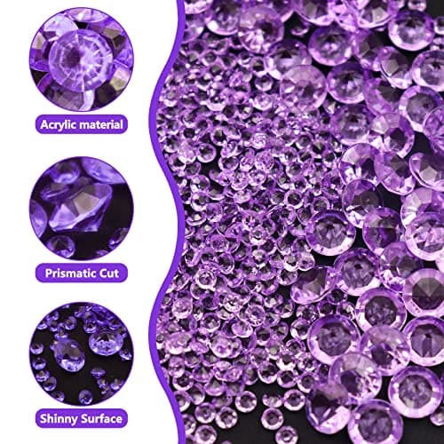 4200PCS Diamants Decoration de Table Violet Diamant Decoration Mariage Strass Acryliques Diamants en Acrylique pour Décoration Cristaux Acrylique Diamants pour Remplissage de Vase Diamants Décoratifs