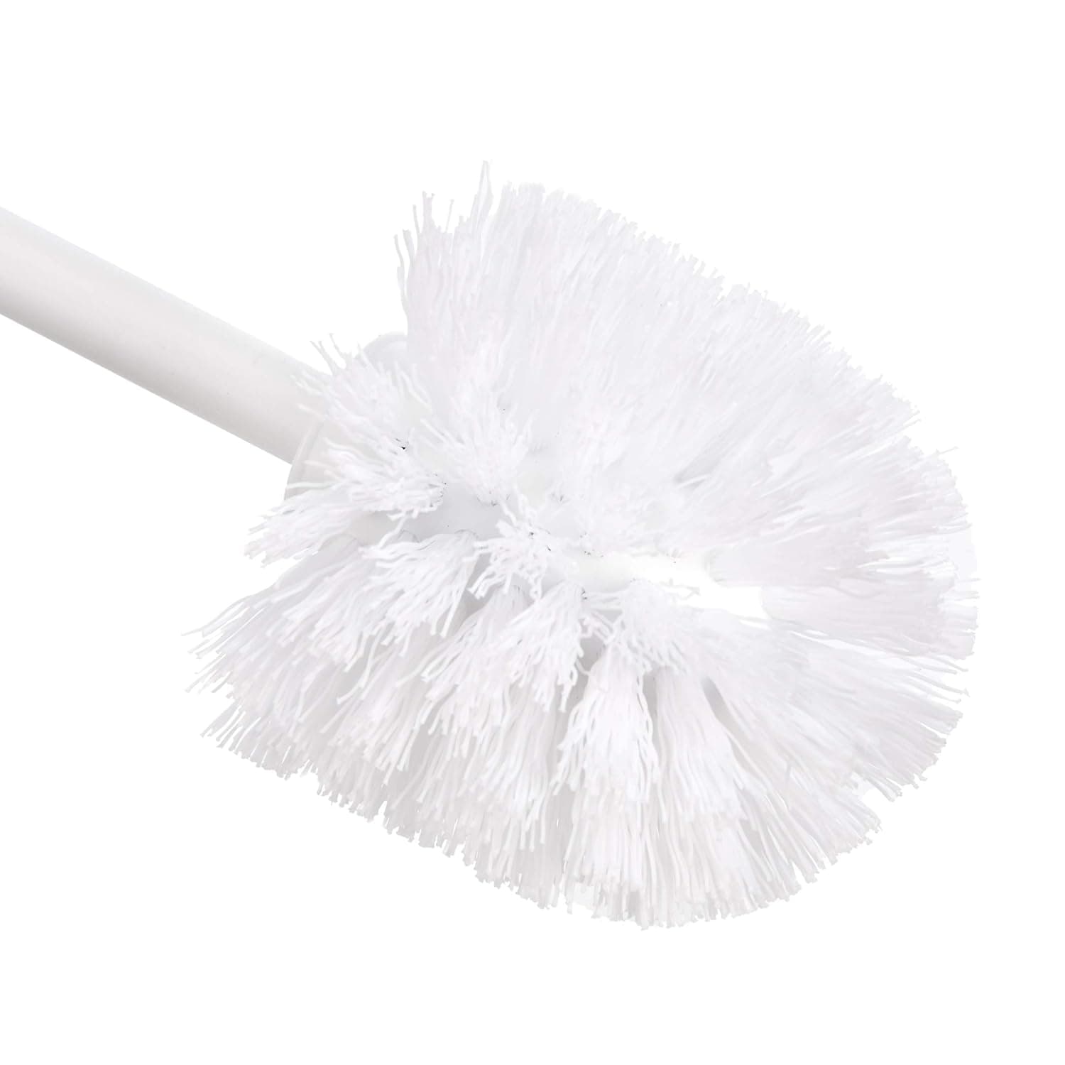 Amazon Basics Lot de 4 brosses et support pour cuvette de toilette avec poignée antidérapante et poils robustes, Blanc
