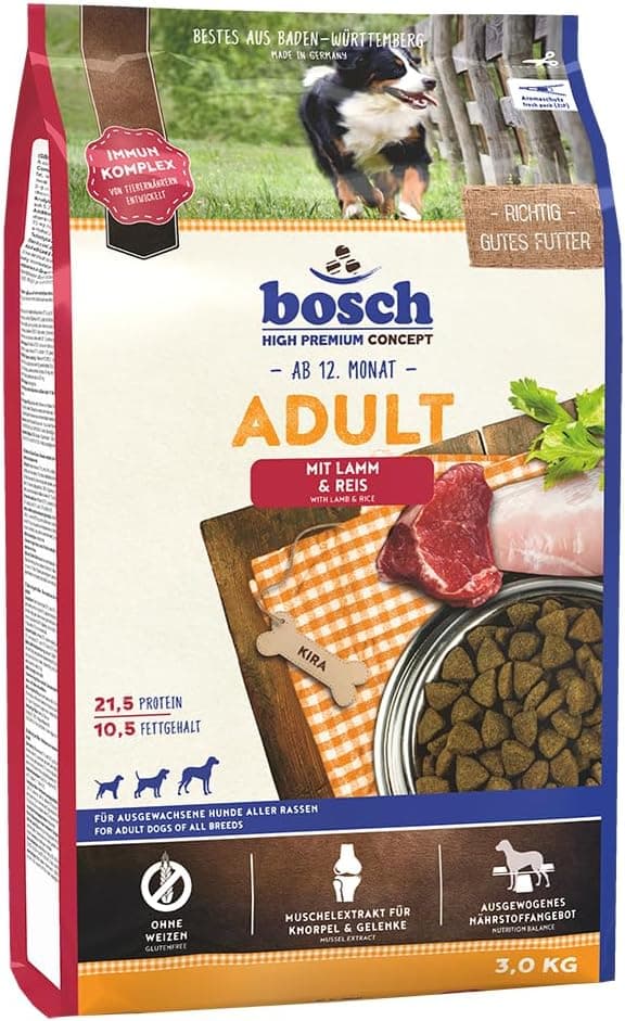 bosch HPC Adult avec de l'agneau & Riz| Aliments secs pour chiens adultes de toutes races - 1 x 3 kg