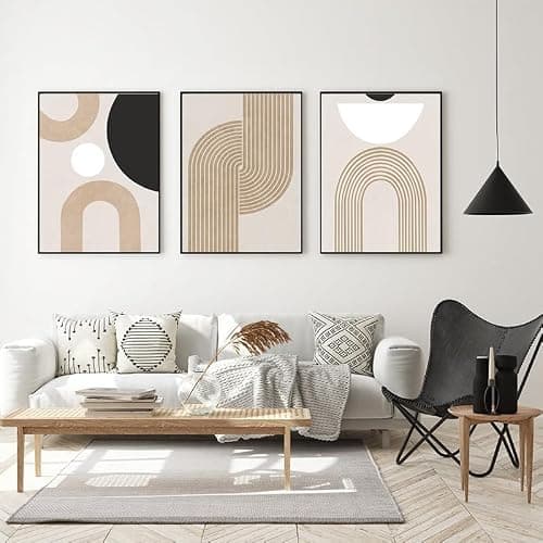 Affiche de décoration végétale géométrique moderne, peinture décorative abstraite artistique, affiche imprimée sur le mur de fond de la chambre à coucher, salon, bureau, sans cadre. (A 6,30 x 40 cm x