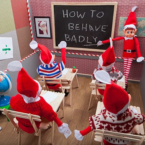 Elves Behavin' Badly-13056 Lot de 2 poupées Elfes en Peluche avec Visage en Vinyle, Rayé, 13056, Rouge, Pack de 2