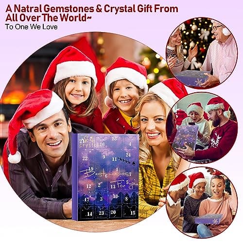 Calendrier de l'Avent 2024 Cristaux Pierres Précieuse,24 Calendrier de l Avent Femme Homme Cristaux Pierre et Minéraux, Gemmes Calendrier Avent Cadeau de Noël Calendrier de l'Avent pour Enfants Fille