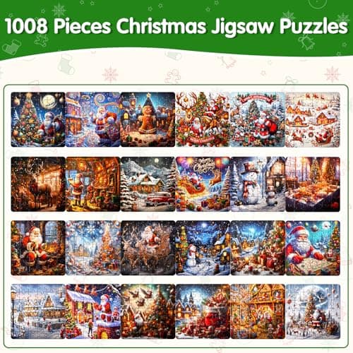 Calendrier de l'Avent 2024 Puzzles pour Enfants, 1008 pièces Calendrier de Noël à rebours Puzzle pour Adolescents Adultes, 24 Jours Puzzle de Noël