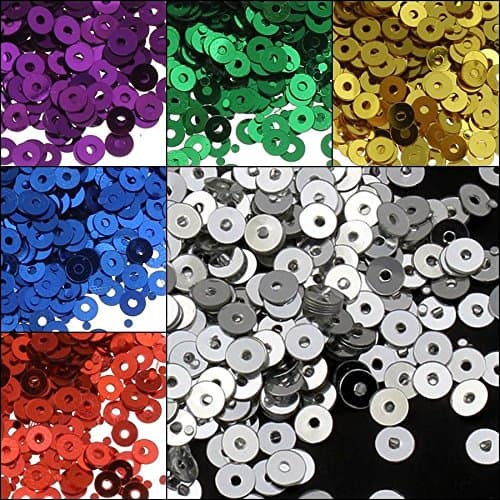 Perlin - Lot de 24 000 perles rondes et lisses à paillettes Ø 3 mm 10 couleurs pour vêtements et bijoux, artisanat métallique