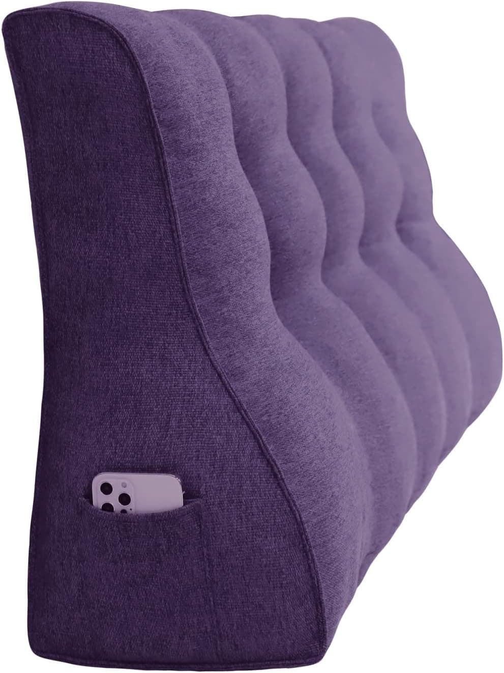 Coussins Triangulaires Gros Coussin Dossier Canapé Oreiller de Lecture Les Gros Coussin de Canapé Coussin Tete de Lit A Une Variété D'utilisations Violet 120 CM