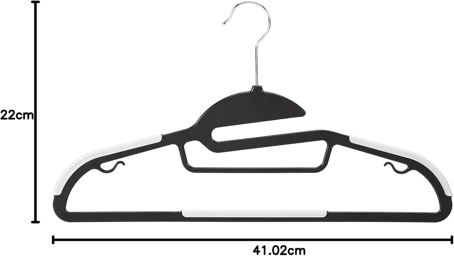 Amazon Basics Lot de 30 cintres en plastique ultra robustes antidérapants avec caoutchouc et barre horizontale Blanc, 30-pack