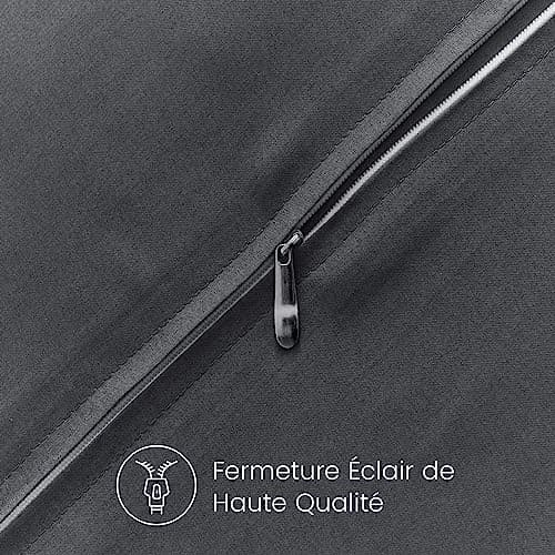 MOHAP Lot de 2- Taies d'oreiller Gris 50x70cm Housse d'oreiller avec Une Fermeture Eclair en Microfibre