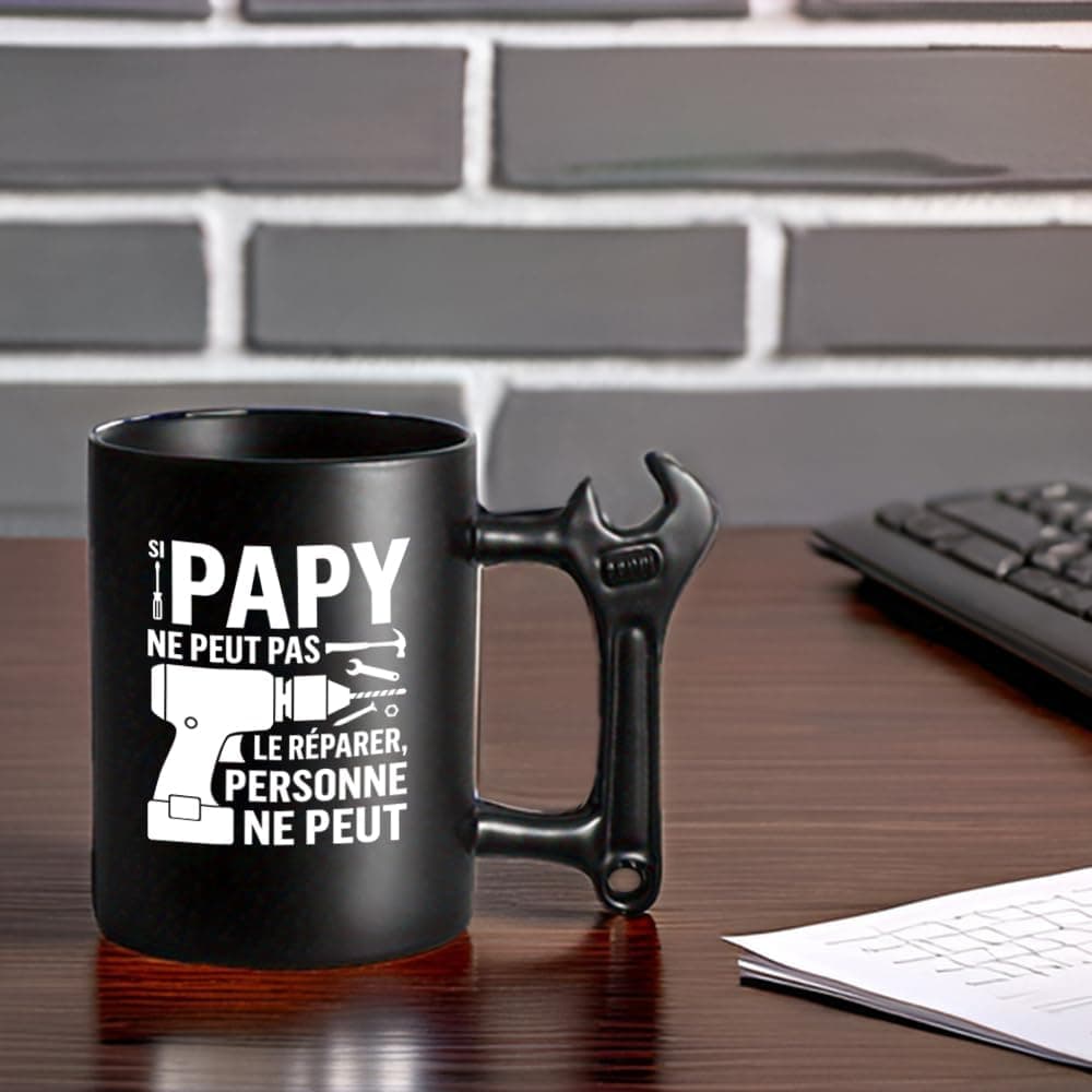 LOZACHE Tasse Papy avec poignée clé à molette – Cadeau original Grand-Père