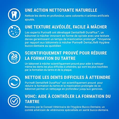 DENTALIFE | Friandise à mâcher pour Chien Adulte de Grande Taille | Action nettoyante naturelle | Nettoie les dents difficiles à atteindre, Aide à combattre la mauvaise haleine | Sachet | 72 Bâtonnets