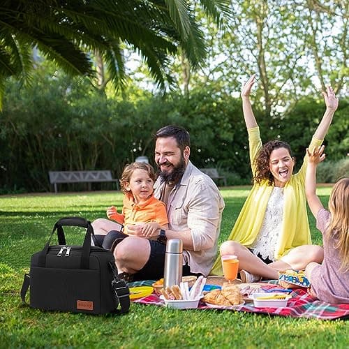 Riley Joy 8.5L Sac Isotherme Repas Portable Sac de Pique-Nique Imperméable Isolé avec Ajustable Bandoulière Sac Isotherme Pliable pour Enfant Adult