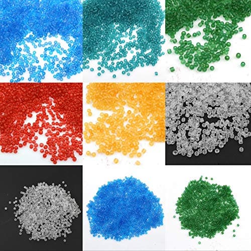 Lot de 3300 perles de rocaille en verre de 3 mm - Couleur givrée - 6 couleurs - 8/0 - Perles poney - Mini perles rondes mates - Rouge