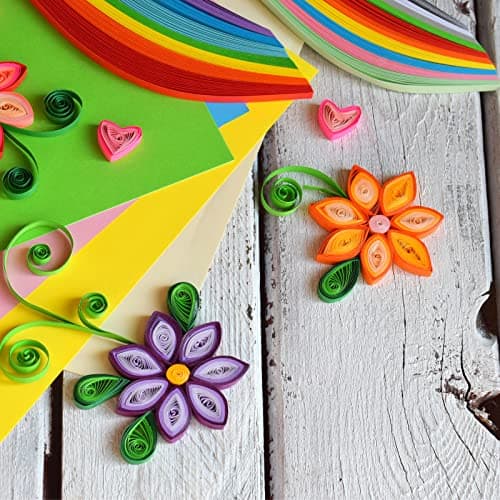 PATIKIL 360 Pcs Bandes de Papier pour Quilling de 3/8" (10 mm) de Largeur, 54 cm de Longueur, pour l'Art du Bricolage, Noël, 36 Couleurs