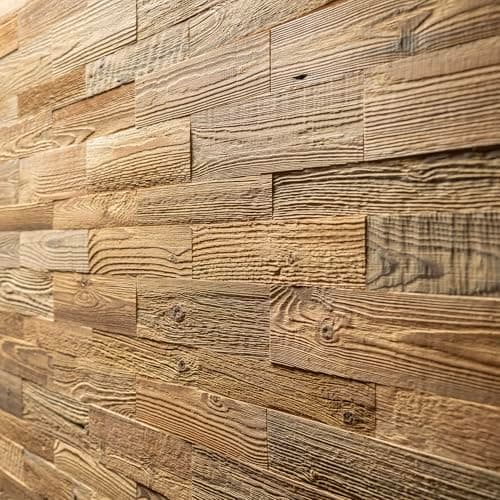 Wooden Wall Design Modèle « Amber Mini » Panneaux muraux en bois recyclé 1m2