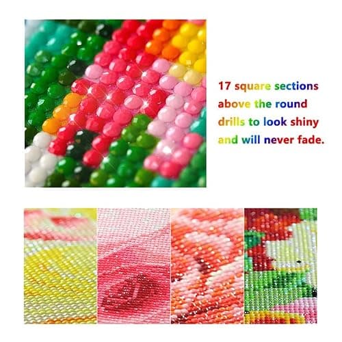Ginfonr 5D Diamond Painting Complet Paysage, Broderie Peinture Diamant Painting Rural Kit Round Full Drill Complet Décoration De Pour La Décoration Murale De La Maison 30x40cm 3